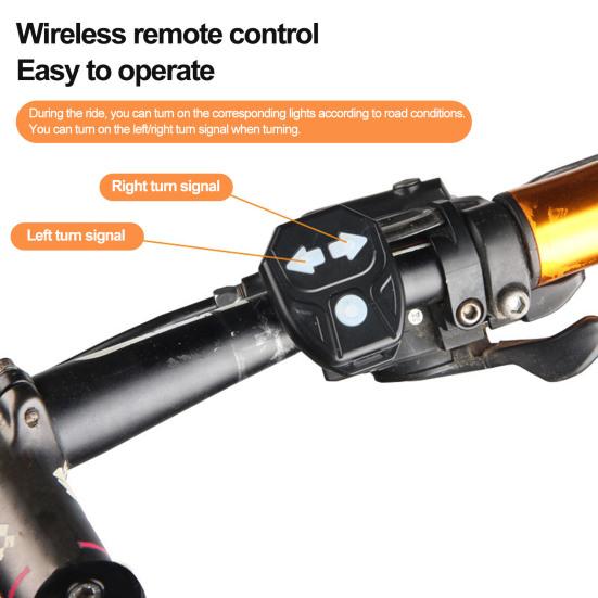 Задний фонарь для велосипеда с дистанционным управлением, перезаряжаемый, водонепроницаемый, ультра яркий, светодиодный, задний фонарь для велосипеда, беспроводной пульт дистанционного управления, умный предупредительный световой сигнал поворота, аксессуары для велоспорта