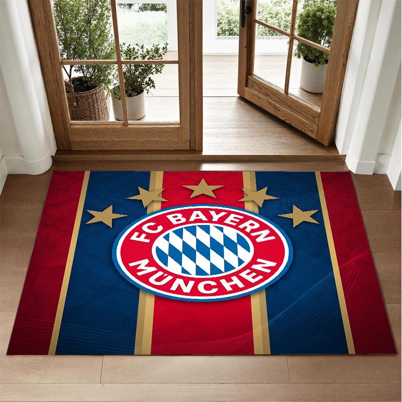 Bayern Munich Design Crystal Velvet Rug Soft Decorative Mat for Bedroom Entrance