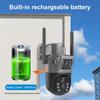 4K 8MP WiFi Solar Outdoor Dual Lens PTZ Video Surveillance Security Protection PIR Human Detection Smart Home CCTV Camera