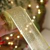 Новая 2-метровая Рождественская Лента Xmas Подарок Имитация Льняной Ткани Лента с Завитками Клетчатый Бант Снежинка DIY Аксессуары Лента для Рождественской Елки
