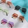 Очки S3067 Металлическая оправа Многоугольные Одинарная перекладина Градиентные солнцезащитные очки Женские, Солнцезащитные очки Женские