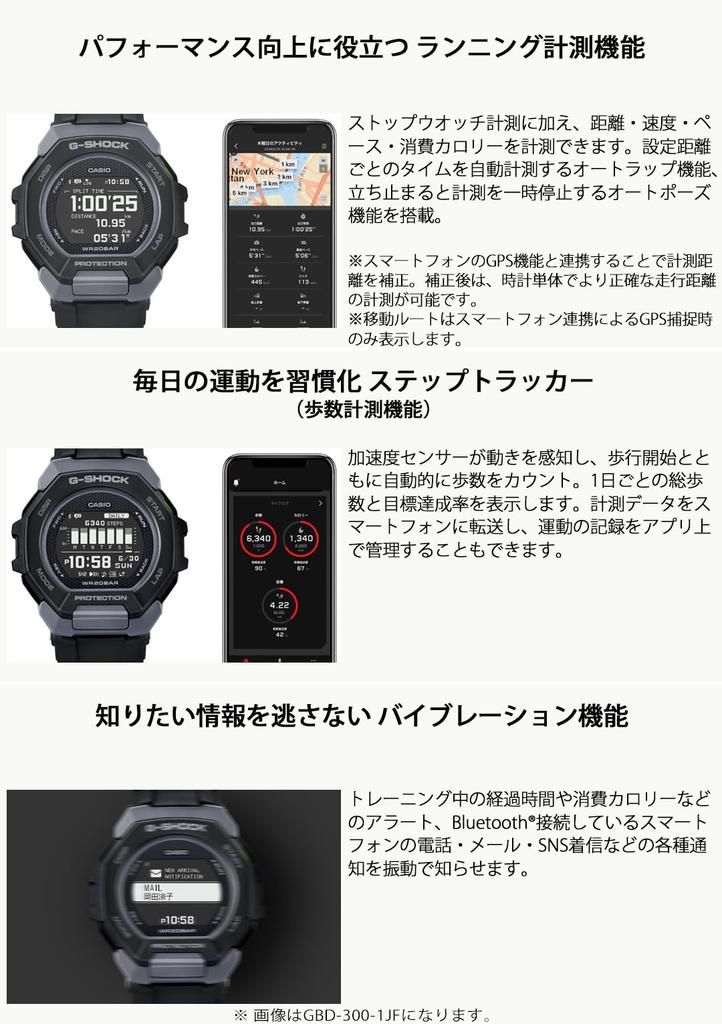 Часы оснащены Bluetooth и используют биопластик Желтый [Casio] G-Shock [] G-SQUAD GBD-300-9JF Мужские