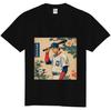 Японская футболка в стиле Укиё-э с изображением бейсболиста Japan Art Graphic Tee Черно-белая