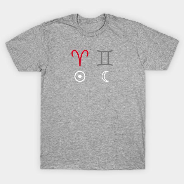 Unisex Fashion TShirt Aries Sun Gemini Moon Zodiac Sign Print TShirt Plus Size S-5XL T-Shirt 100%Cotton Tops O Neck Short Sleeve Tees