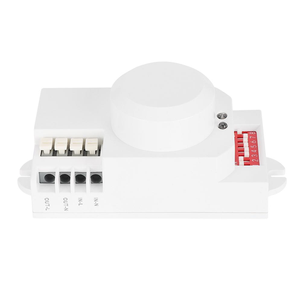 Smart 5.8GHz Microwave Radar Sensor Dial Adjustable Light Dip-Switch Indoor Body Motion Detector