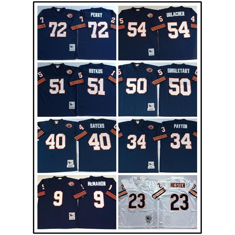 Chicago Bears Retro NFL Football Jersey Men Women Cotton Embroidered Sports Fan Apparel Wear
