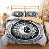 Sun And Moon Duvet Cover Set Black And White Colour Polyester Comforter Cover King Queen Full Size For Men Women Bedding Set