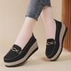 Женские туфли Cross-Border Suede на платформе, слипоны, танкетки с толстой подошвой для весны и осени