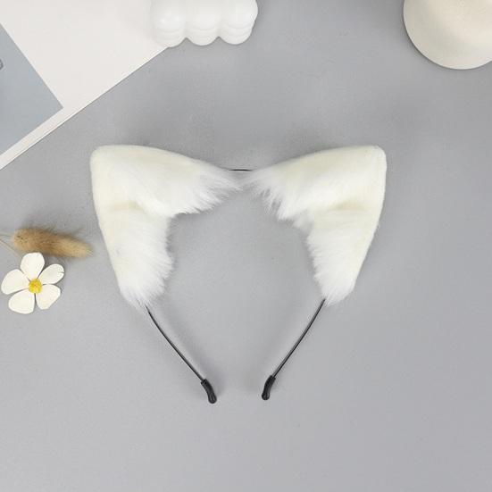 Handmade Simulation Fox Ears Hair Band Movable Cat Ears Hair Hoop Plush Animal Ear Headband Headdress Props