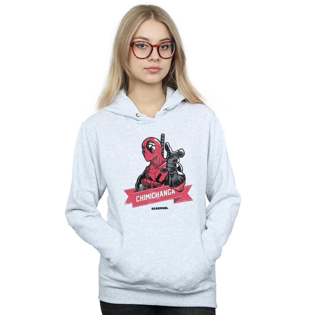 Marvel Womens/Ladies Deadpool Chimichanga Finger Hoodie
