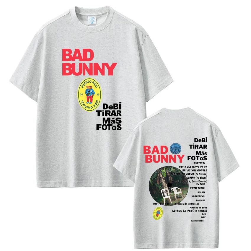 ZX Rapper Bad Bunny Album Tshirt Debi Tirar Mas Fotos DTMF 2026 T Shirts Men Women Clothing Fashion Hip Hop Tshirts Streetwear