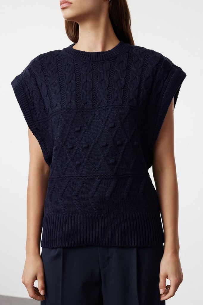 Женский модный стильный свитер с каменным узором и круглым вырезом, трикотажный свитер