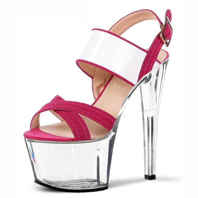 15 см каблуки новые женские туфли hate sky высокие уникальные замшевые босоножки с полым каблуком и кристаллами в тон