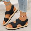Fashion New Minimalist Slingback Wedge Sandals Outdoor Summer Lightweight Slides Solid Color Thick Bottom Ladies Shoes Female Sandals