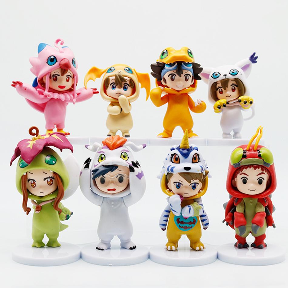 Модель Цифровой Монстр 8 шт./комплект Digimon Adventure Серия Кукольной Одежды Greymon/BlackWarGreymon Фигурка Действия Аниме Украшения Игрушка