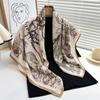 90×90CM New Summer Fashion Women Printed Square Scarf Soft Satin Scarf Sun Protection Outer Shawl For Women