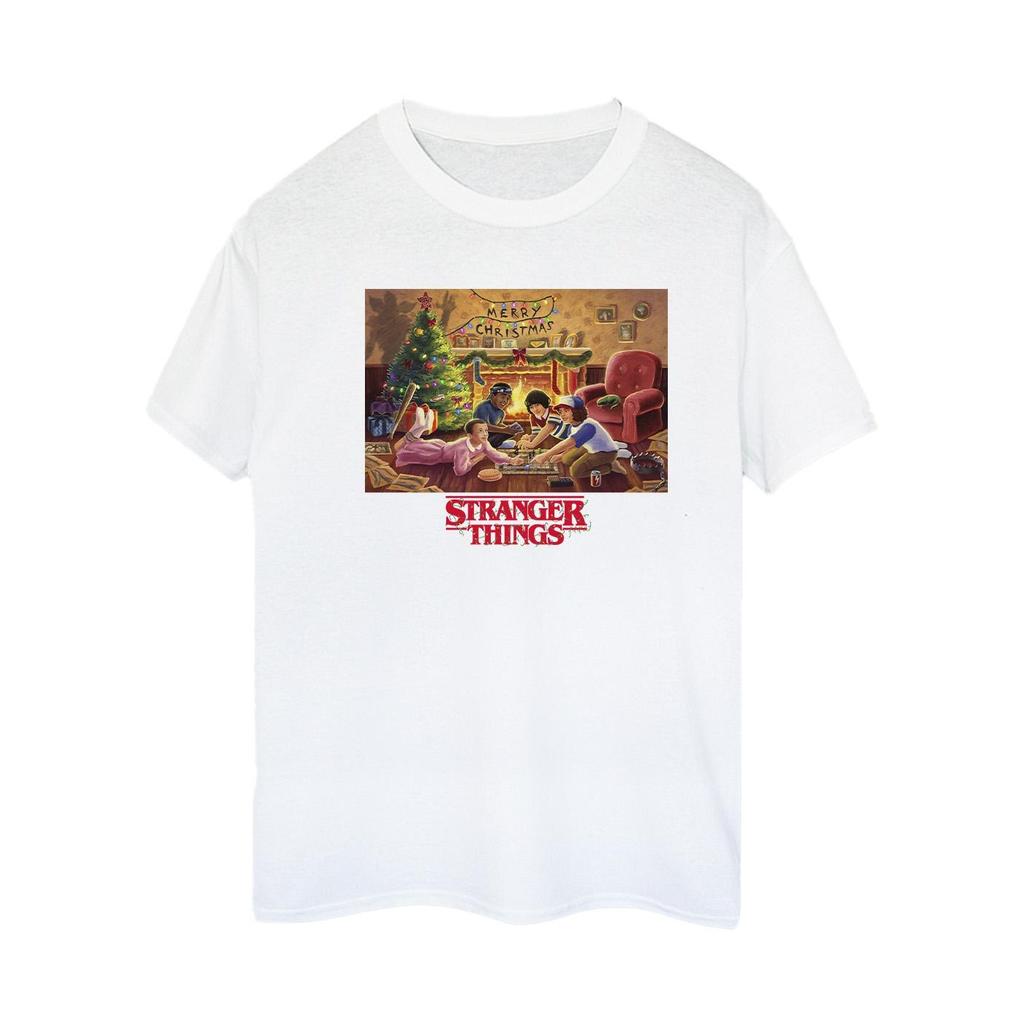 Netflix Womens/Ladies Stranger Things Christmas Gathering Cotton Boyfriend T-Shirt