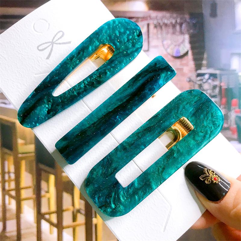 Корейский модный красочный ацетатный комплект из 3 шт./компл., набор заколок для волос, шпилька для женщин и девочек, заколки, аксессуары, ювелирные изделия, заколка для волос, головной убор