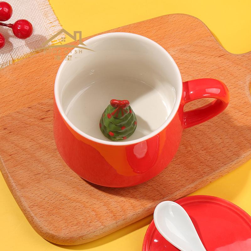 Creative Personality Christmas Three-dimensional Doll Ceramic Water Cup Coffee Cup Milk Cup