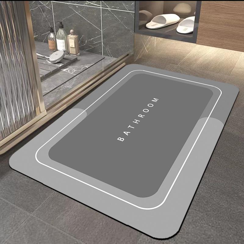 Nordic Wind Bathroom Diatom Mud Moisture-wicking Mat Non-slip Quick Dry Durable Washroom Foot Mat Home Bathroom Mat