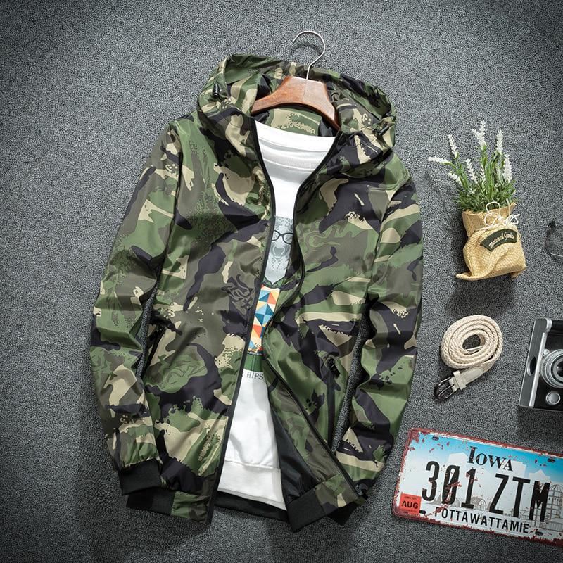 Ветровка, мужские куртки, повседневная весенняя камуфляжная куртка с капюшоном, мужская уличная одежда, спортивная одежда в стиле хип-хоп, камуфляжная армейская куртка, одежда