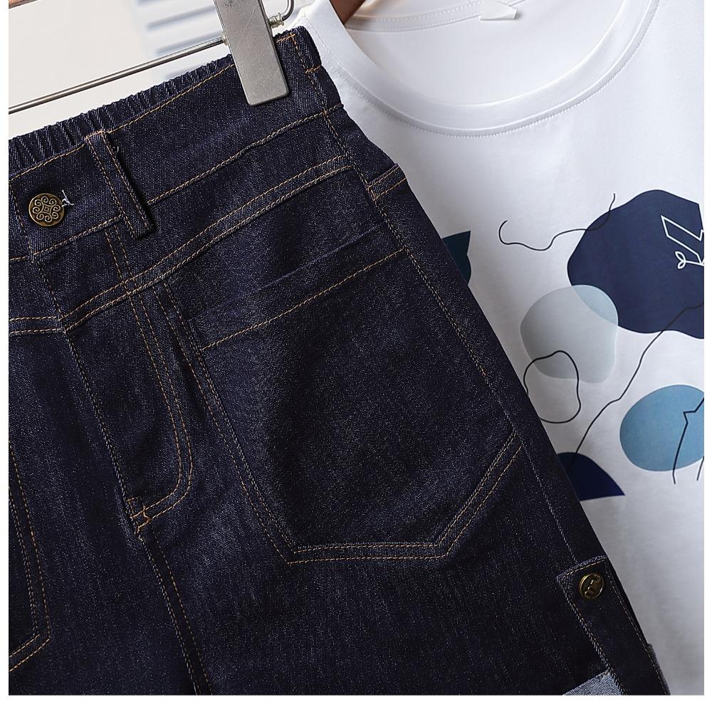 DIMANAF Женские шорты больших размеров летние эластичные свободные джинсовые шорты базовые с высокой талией повседневные брюки-шаровары 5XL