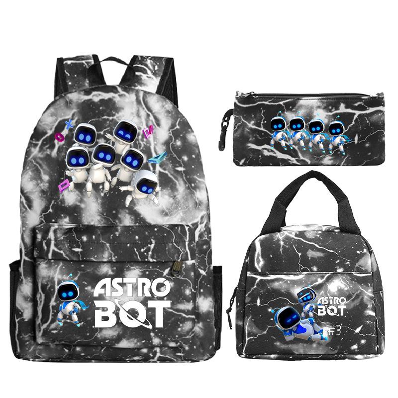 Игра Astro Bot Периферия Печать Учащиеся начальной и средней школы Школьная сумка Набор из трех предметов Многофункциональный Большая вместимость