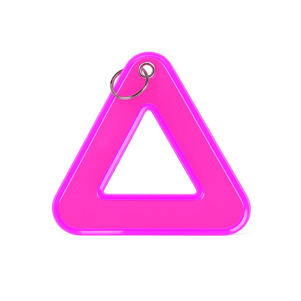 Lightweight Safety Keychain Triangle Shape Reflective Pendant Metal Ring Backpack Accessories
