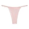 Women G-String Thongs Seamless Sexy Low Rise T-back Underwear Cheeky Glitter Panties with Heart Shaped Metal Chain