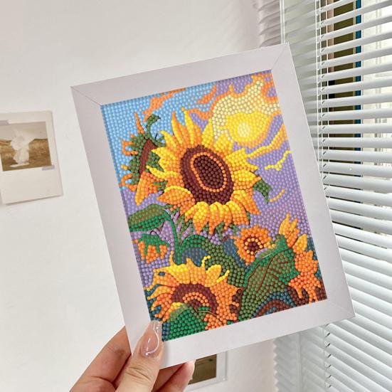 5D алмазный художественный набор с узором подсолнуха, яркий цвет, снятие стресса, повышение уверенности, мозаика, вышивка, полный набор для вышивки крестиком со стразами