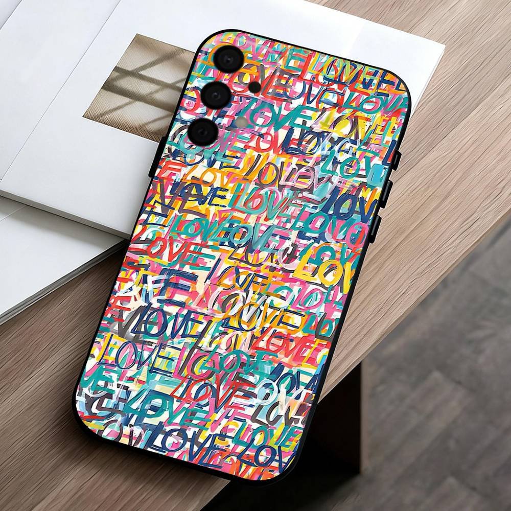 Крутой C-Цветной G-Граффити чехол для телефона Samsung Galaxy A73,A72,A71,A70,A53,A52,A51,Другие Мягкий Черный корпус