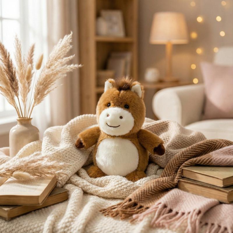 Pony Year Lucky Mascot Plush Toy With Pp Cotton Filling For Kids And Adults