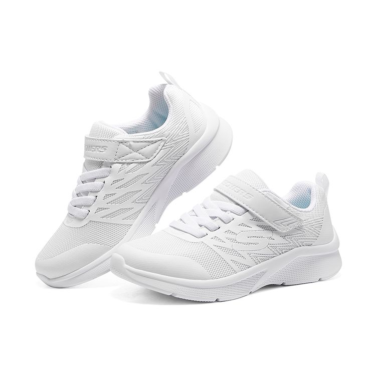 Skechers Удобные Универсальные Амортизирующие Прочные Низкие Детские Беговые Кроссовки Детские кроссовки Белый 302617L-WHT