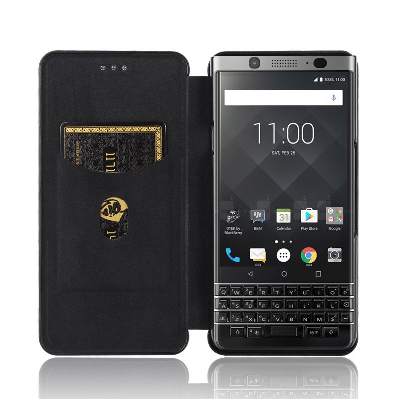 Флип-чехол из кожи с карбоновыми вставками для всех моделей BlackBerry – Нейтральный деловой защитный чехол