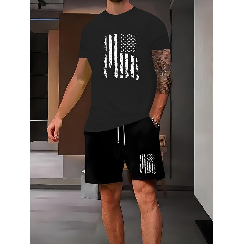 Мужской повседневный комплект одежды, желтая футболка с принтом утки и пляжные шорты, летние уличные модные спортивные шорты с короткими рукавами