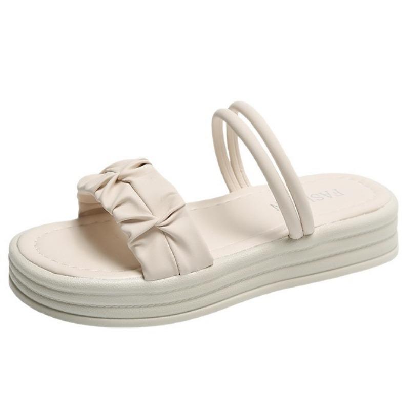 Сандалии на толстой подошве с двумя способами ношения женские новые летние прохладные шлепанцы с юбкой пляжная обувь