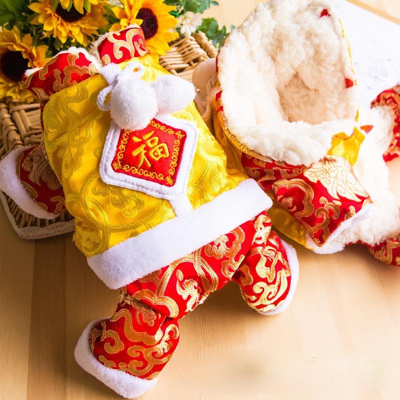 Новая одежда для собак Костюм Танга, утепленный, мягкий, для домашних животных, костюм Танга с четырьмя лапами, пушистый костюм Танга, новогодняя одежда для домашних животных