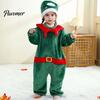 Two Way Zipper Baby Jumpsuit Kids Christmas Flannel Onesie, Santa Claus Costume Pajamas for Boys Girls, Theme Onesie Warm Holiday Party Sleepwear with