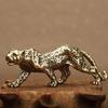 Brass Solid Vintage Cheetah Small Statue Desktop Ornaments Lucky Animal Leopard Figurines Miniatures Crafts Decoration