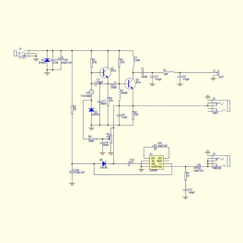 4.1 Версия PIXIE Комплект Модуль CW Трансивера DIY Несобранная Деталь Коротковолновая Радиостанция 7.023МГц-7.026МГц
