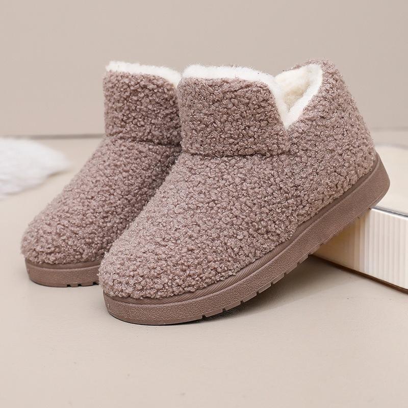 Женские зимние ботинки, флисовые и утепленные теплые хлопковые ботинки, нескользящие ботинки на толстой подошве