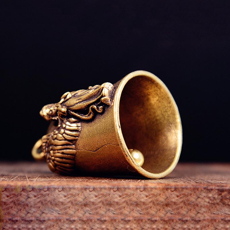 Латунный колокольчик в виде крыльев ангела-хранителя, брелок в виде мотоциклетного колокольчика, мужской байкерский амулет-экзорцист, приносящий удачу ювелирным изделиям