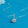 Women's Luxury Round Disc Collarbone Necklace PT950 Platinum 2Ct Moissanite - Collarbone-fitting, neck-lengthening, noble aura