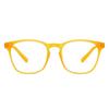 HUSTLR Zero Power Bluecut & Antiglare Computer Eyeglasses | Amber Orange Full Rim Square| For Kids Age 8-12 Yrs | HP D15011
