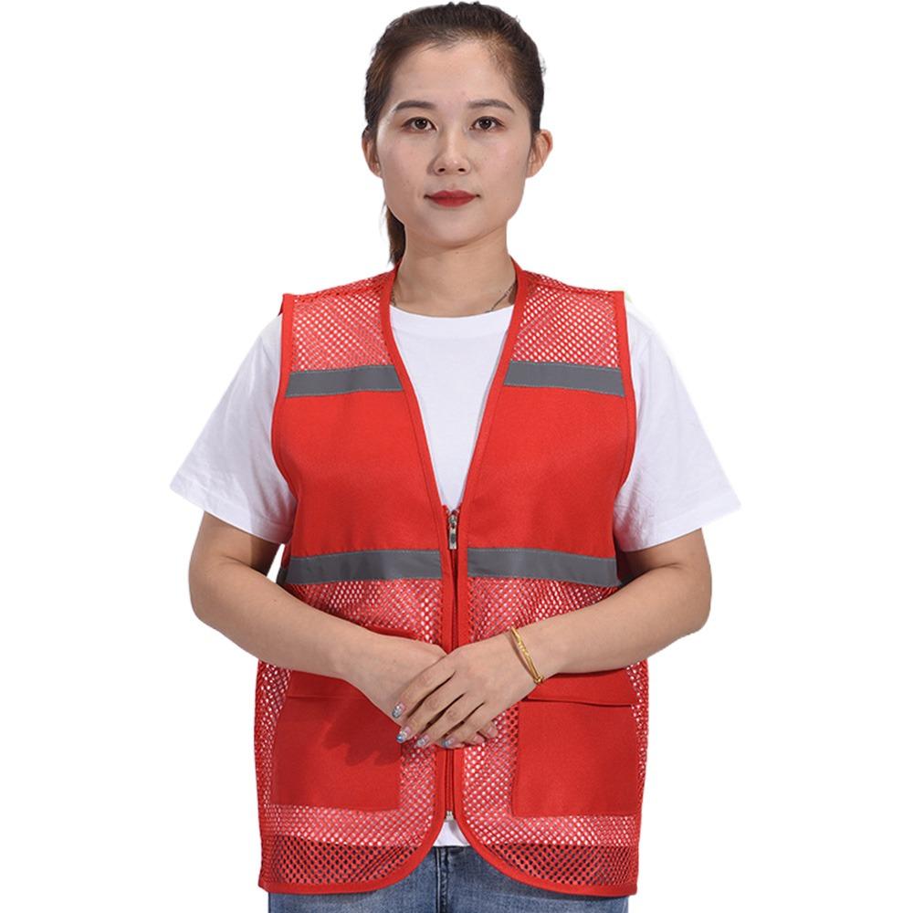 Mesh Safety Vest Sleeveless Style See-through Vest Men Women V-neck Vest  Summer Season