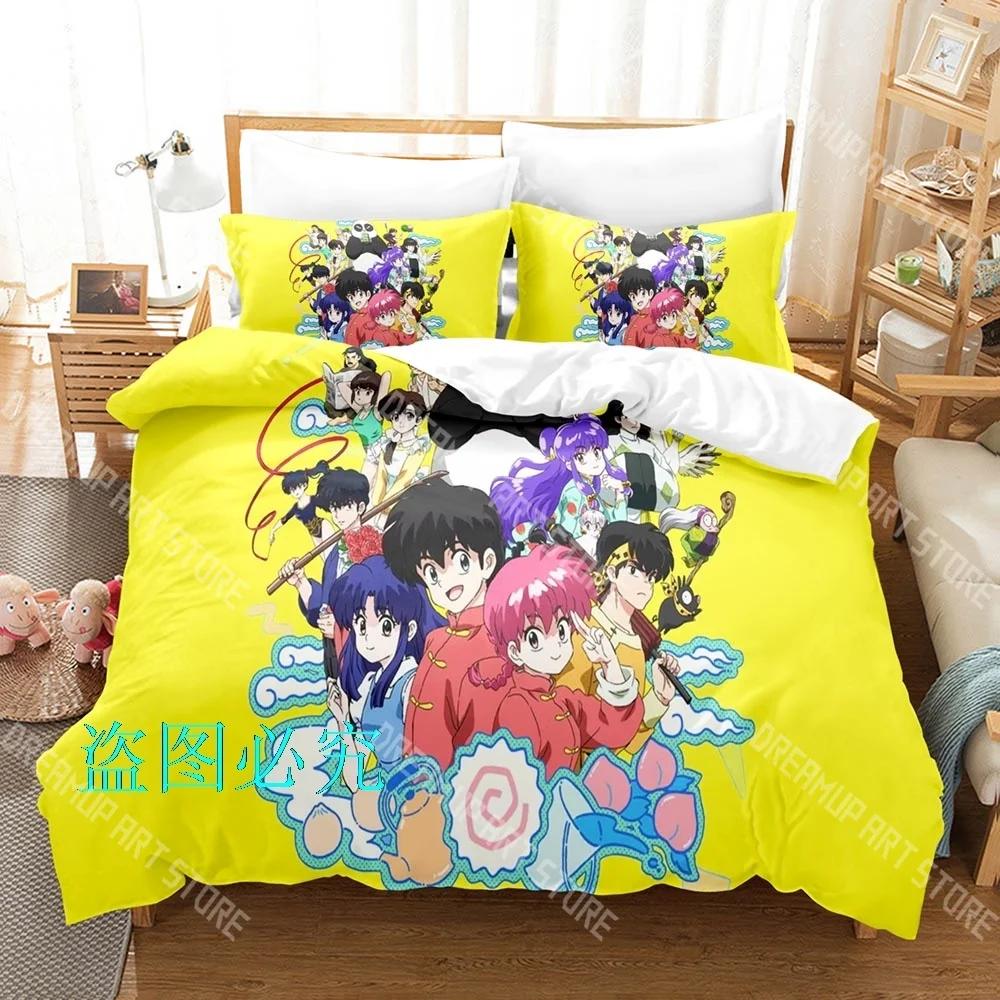 3D Печать Ranma 1/2 Комплект постельного белья Односпальный Twin Full Queen King Размер Комплект постельного белья Взрослый Ребенок Спальня Комплекты пододеяльников Аниме
