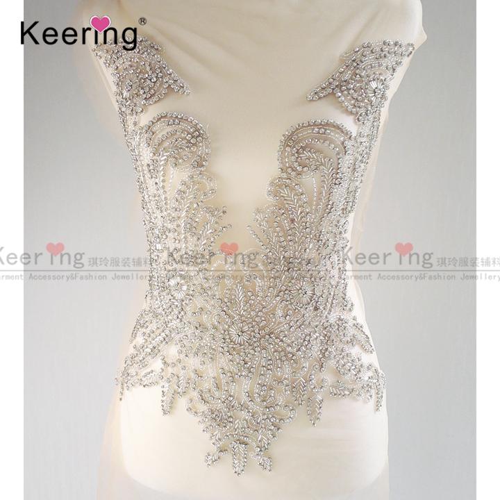 Hot Wedding Dress Bridal Gown Bridesmaid Rhinestone Patch for Wedding WDP-054
