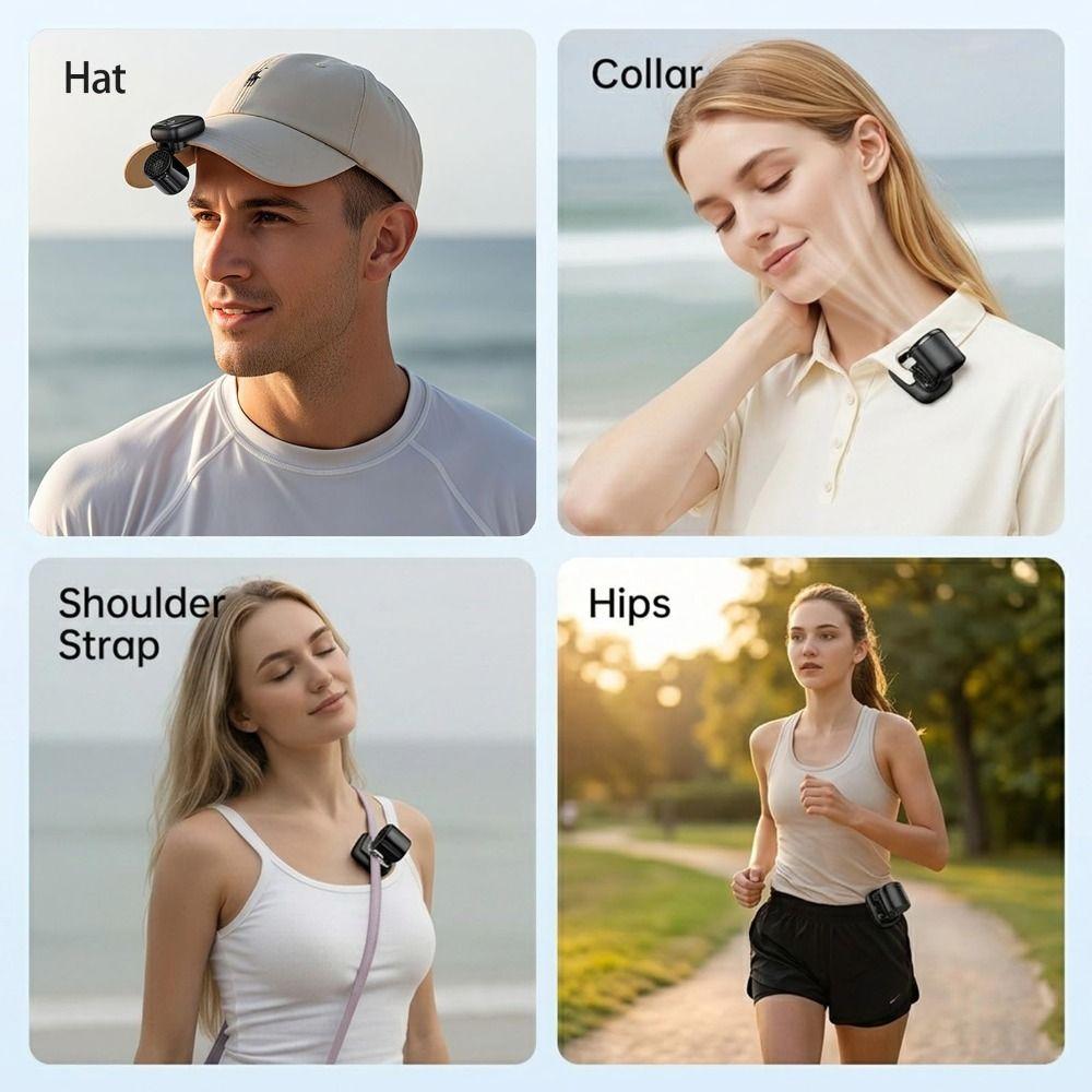 1200mAh Clip On Fan Strong Wind Hands Free Fan Mute Operation Mini Portable Fan Summer Season