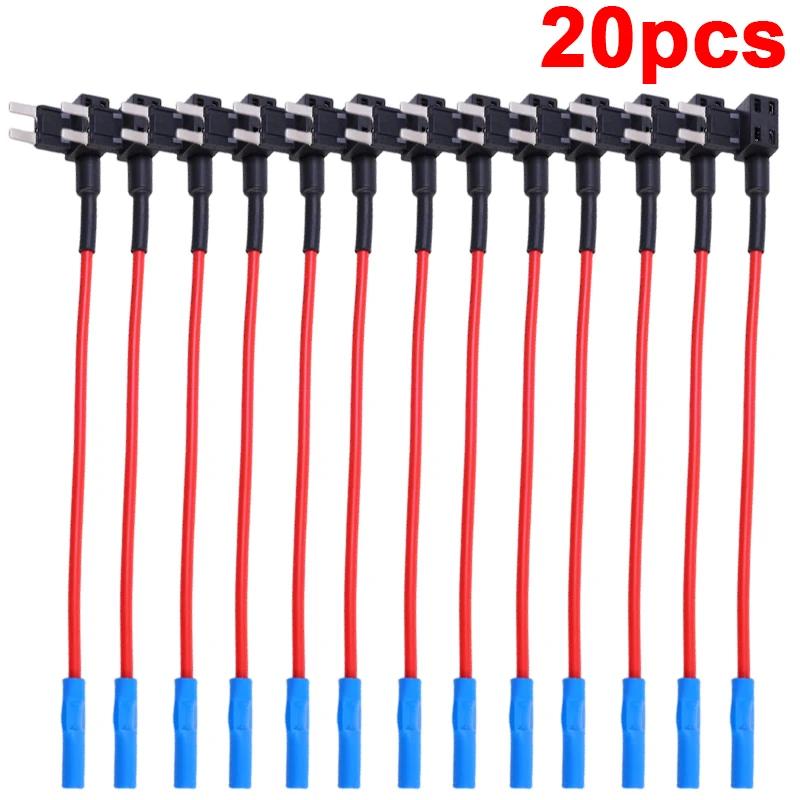Car Fuse Tap Add A Circuit Adapter Standard ATM APM ATC Blade Fuse Holder Box Wire Socket Cable for LED Light Electronics Power