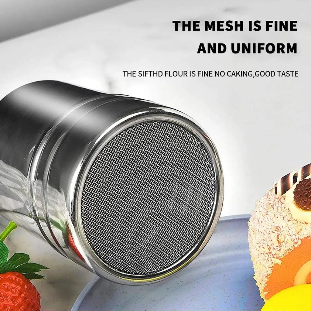 1/2/3pcs-Silver Stainless Steel Mesh Tube Type Salt Shaker Spice Jar Salt Sugar Pepper Shaker Box Cocoa Icing Powder